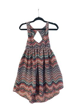 Roxy Girls Chevron Keyhole Back Dress - Coral, Teal, Black, White